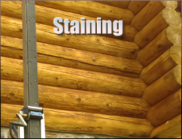  Holly Springs, North Carolina Log Home Staining